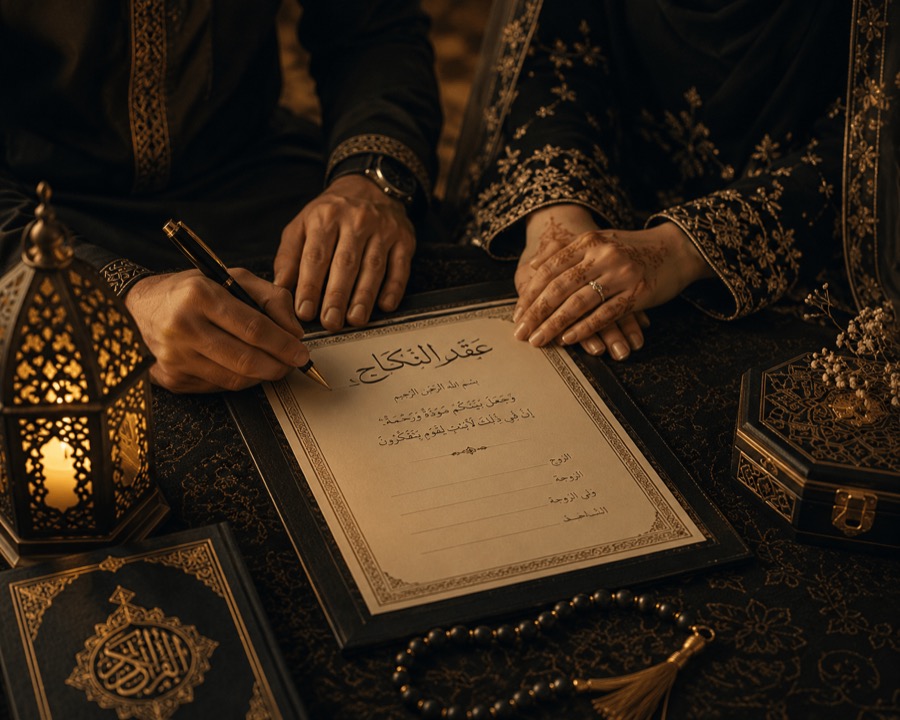 Signing the Nikah marriage contract